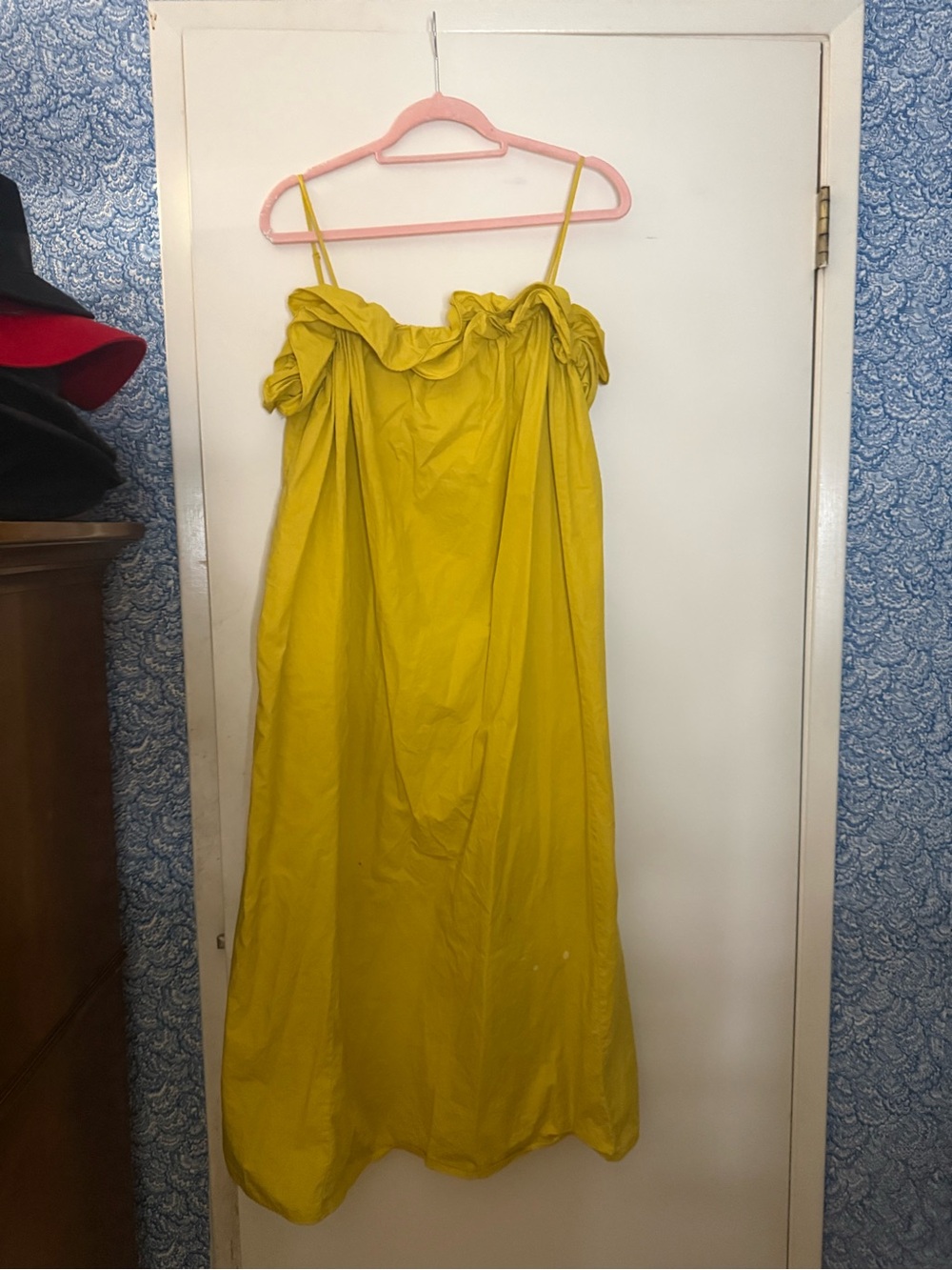 H&M Yellow Ruffle-Top Maxi Sundress